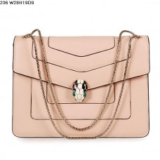 Torba Bvlgari Serpenti GM ze skóry cielęcej w kolorze różowym