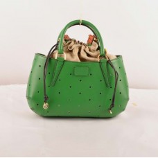 Fendi B Fab Grass Green Ferrari Skórzana Perforowana Torba Średniej Długości z Uchwytem Górnym