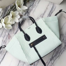 Celine Średnia torebka Phantom w paski, materiałowa, zielona Celine Średnia torebka Phantom w paski, materiałowa, zielona