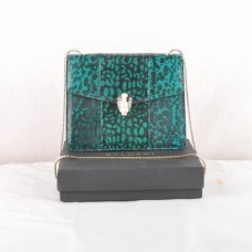 Torba na ramię Bvlgari Serpenti Snake Veins Leather Green 605 Torba na ramię Bvlgari Serpenti Snake Veins Leather Green 605
