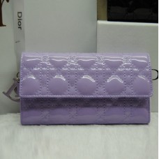 Dior CD086 Portfel Lavender ze skóry lakierowanej Dior CD086 Portfel Lavender ze skóry lakierowanej