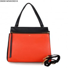 Torba Celine EDGE ze skóry cielęcej pomarańczowo-czarna 26938 Torba Celine EDGE ze skóry cielęcej pomarańczowo-czarna 26938