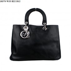 Dior Diorissimo Medium Bag Czarna skóra nappa (srebrne okucia) 18370