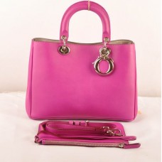 Dior Diorissimo Średnia Torba Fioletowa Oryginalna Skóra (Złote Okucia) 603
