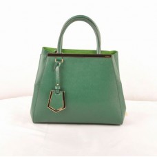 Fendi 2jours Green Cross Veins Leather Small Bag
